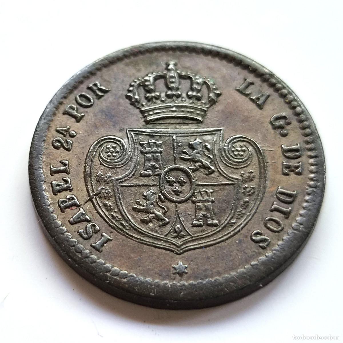 Monedas de Espa&ntilde;a: ISABEL 2&ordf; SEGOVIA. DECIMA DE REAL. 1850 - Foto 2