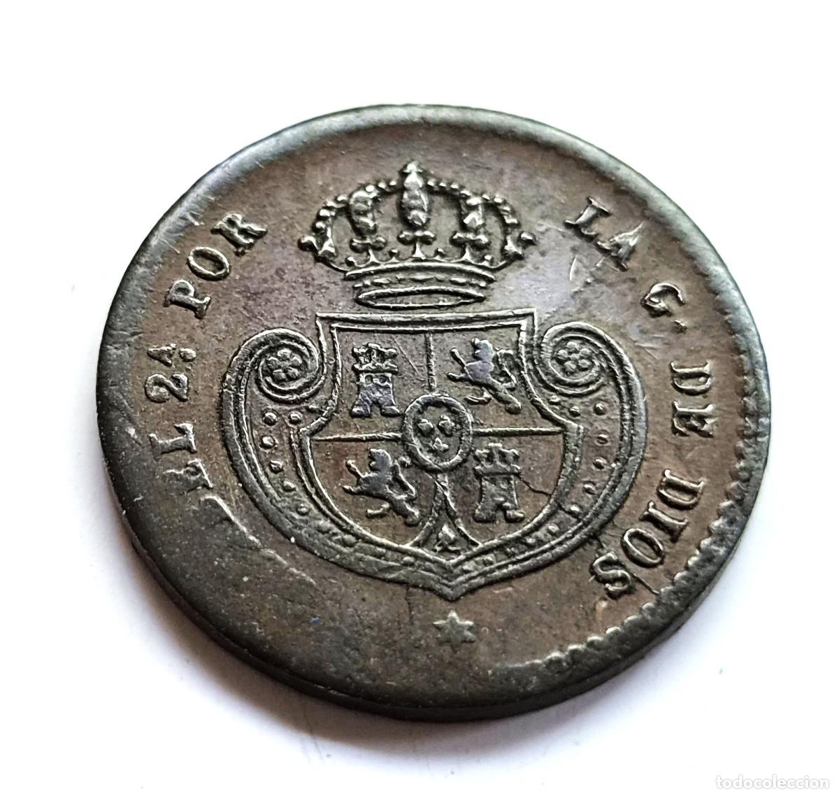 Monedas de Espa&ntilde;a: ISABEL 2&ordf; SEGOVIA. MEDIA DECIMA DE REAL. 1852 - Foto 2