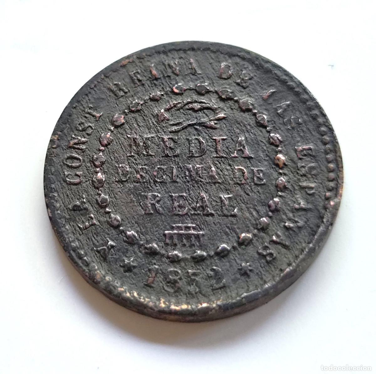 Monedas de Espa&ntilde;a: ISABEL 2&ordf; SEGOVIA. MEDIA DECIMA DE REAL. 1852