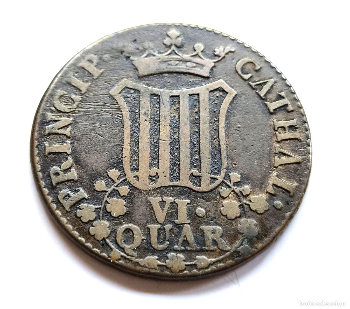 Monedas de Espa&ntilde;a: FERNANDO VII CATALU&Ntilde;A. 6 CUARTOS 1814