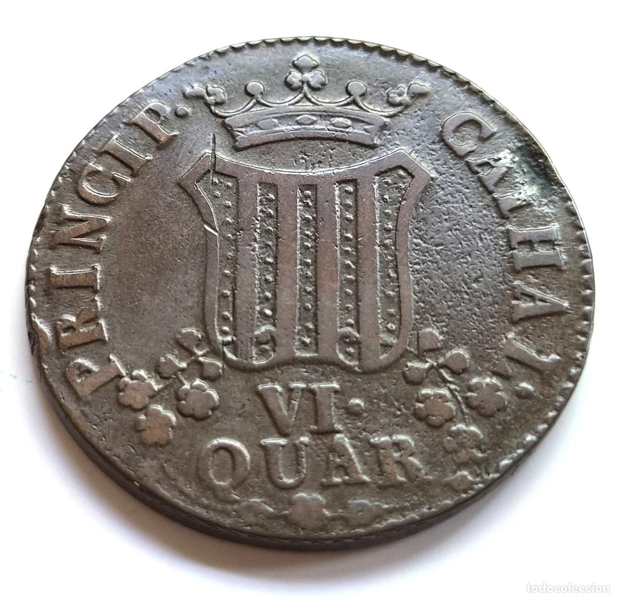 Monedas de Espa&ntilde;a: FERNANDO VII CATALU&Ntilde;A. 6 CUARTOS 1814