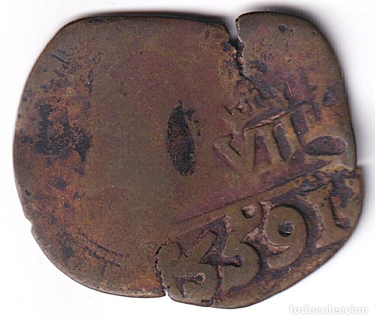 Monedas de Espa&ntilde;a: RESELLO 8 MARAVEDIS FELIPE IV 1655 CECA BURGOS COBRE