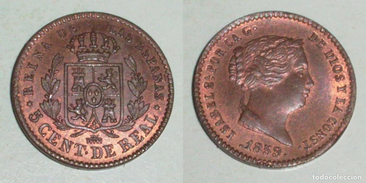 Monedas de Espa&ntilde;a: 5 Ctmos. de Real 1859 Segovia