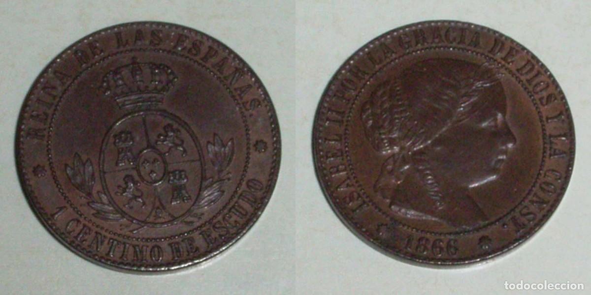 Monedas de Espa&ntilde;a: 1 Ctmo. Escudo 1866 Barcelona