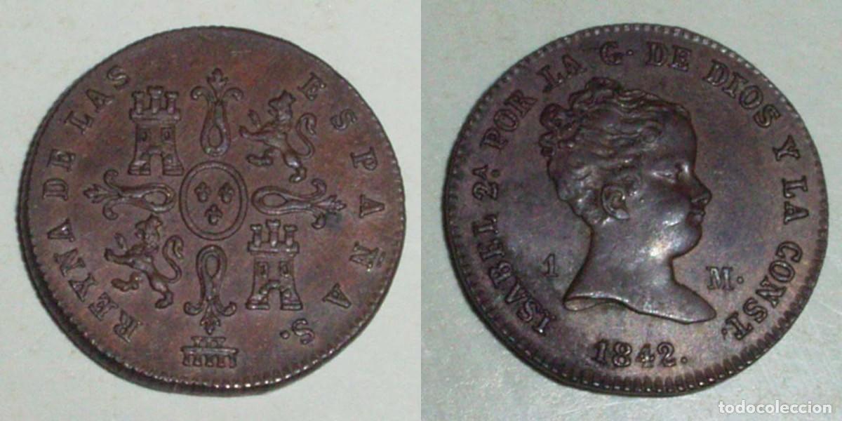 Monedas de Espa&ntilde;a: 1 Maraved&iacute; 1842 Segovia