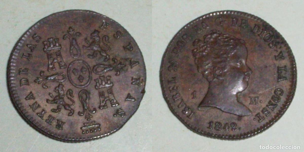 Monedas de Espa&ntilde;a: 1 Maraved&iacute; 1842 Segovia