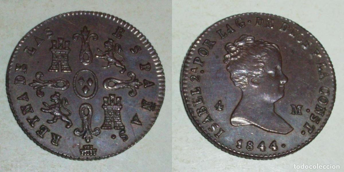 Monedas de Espa&ntilde;a: 4 Maravedis 1844 Segovia