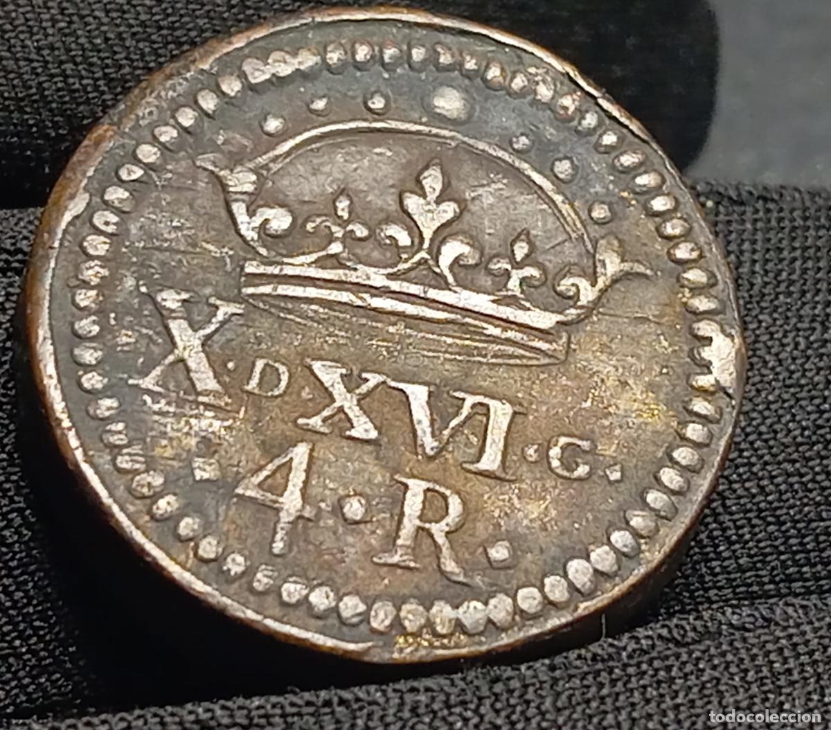 Monedas de Espa&ntilde;a: Peso para Balanza (ponderal) Felipe IV para peso de monedas de plata de 4 reales
