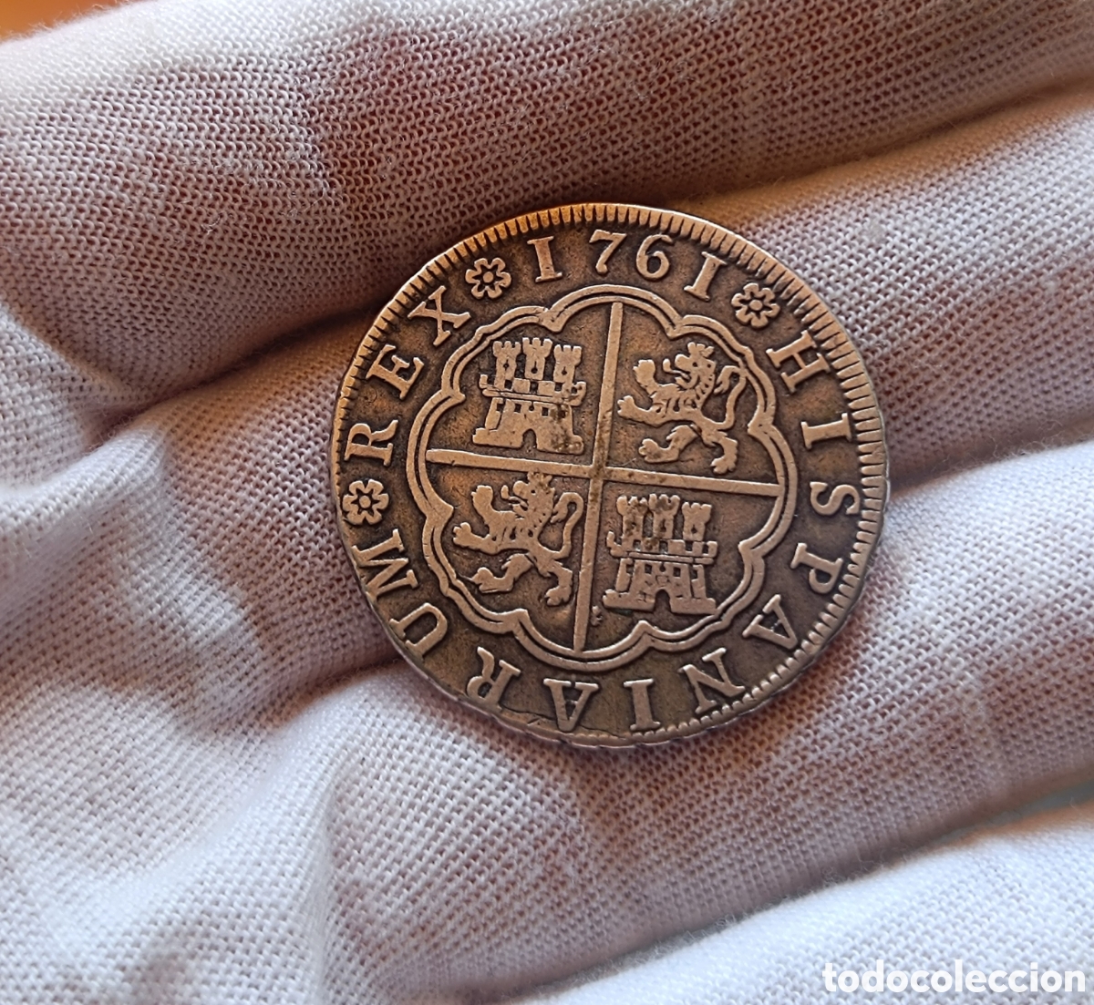 Monedas de Espa&ntilde;a: Escasos 4 reales 1761 Carlos III Madrid. Tipo cruz