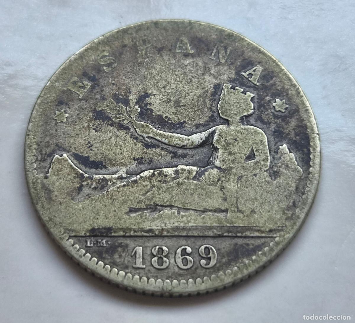 Monedas de Espa&ntilde;a: ESPA&Ntilde;A 1 PESETA S.N.M. ESPA&Ntilde;A 1869 ESCASA