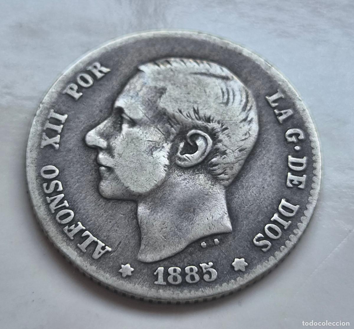 Monedas de Espa&ntilde;a: ALFONSO XII 1 PESETA M.S.M. 1885