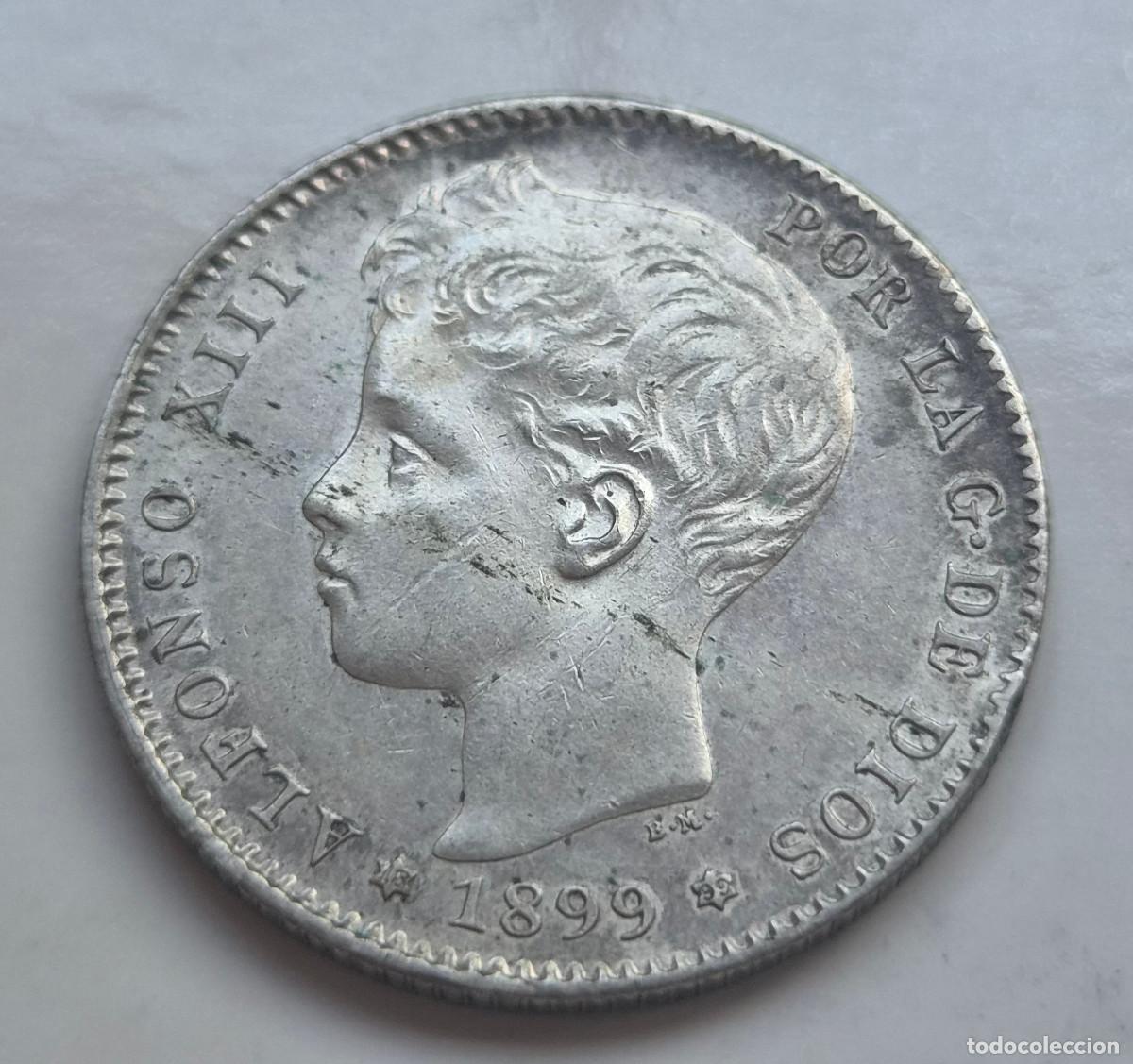 Monedas de Espa&ntilde;a: ALFONSO XIII 1 PESETA S.G.V. 1899 (18-99)
