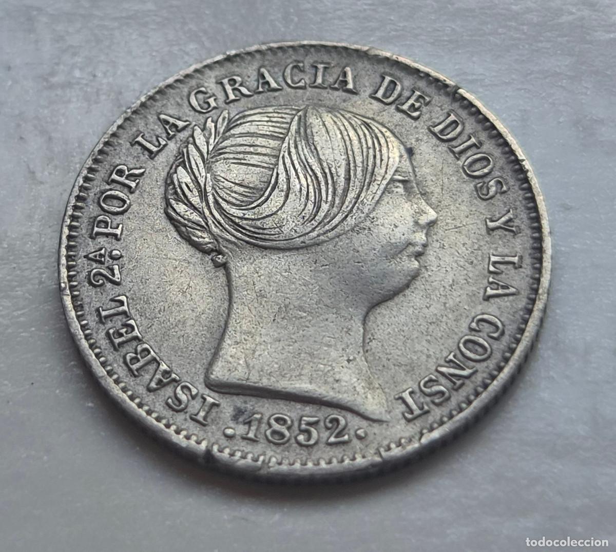 Monedas de Espa&ntilde;a: ISABEL 2&ordf; MADRID 1 REAL 1852 PLATA