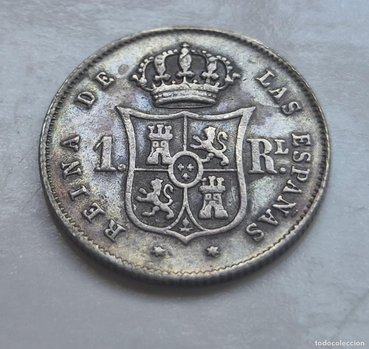 Monedas de Espa&ntilde;a: ISABEL 2&ordf; MADRID 1 REAL 1852 PLATA - Foto 2