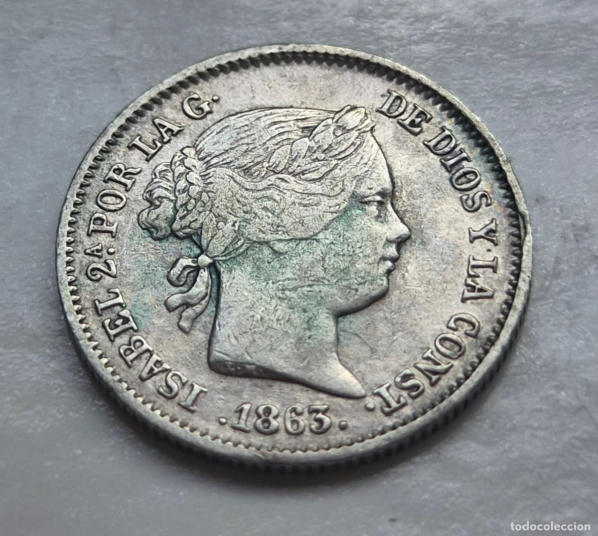 Monedas de Espa&ntilde;a: ISABEL 2&ordf; SEVILLA 1 REAL 1863 PLATA