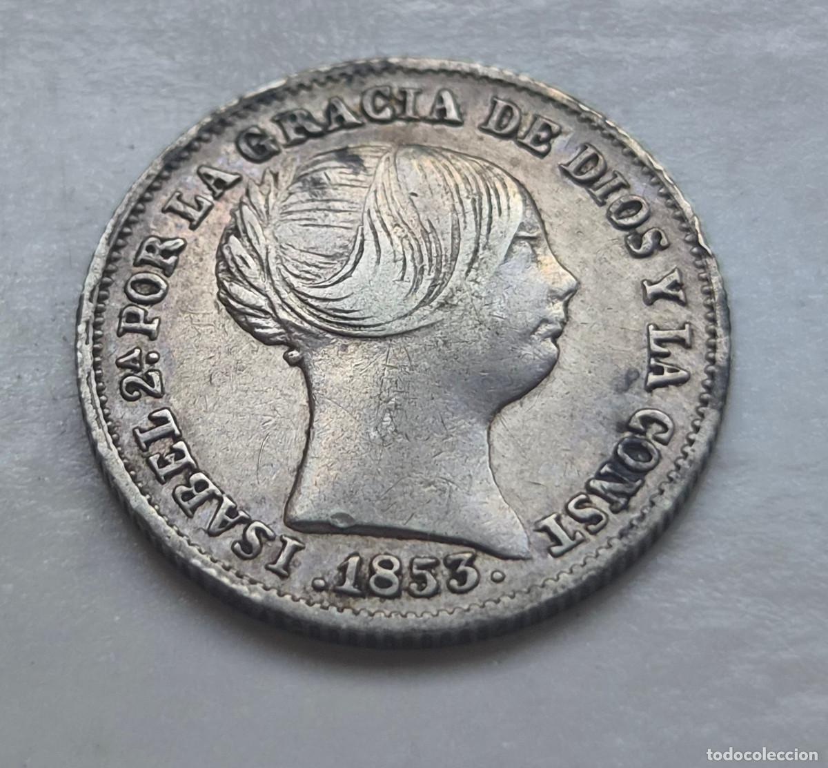 Monedas de Espa&ntilde;a: ISABEL 2&ordf; BARCELONA 1 REAL 1853 PLATA