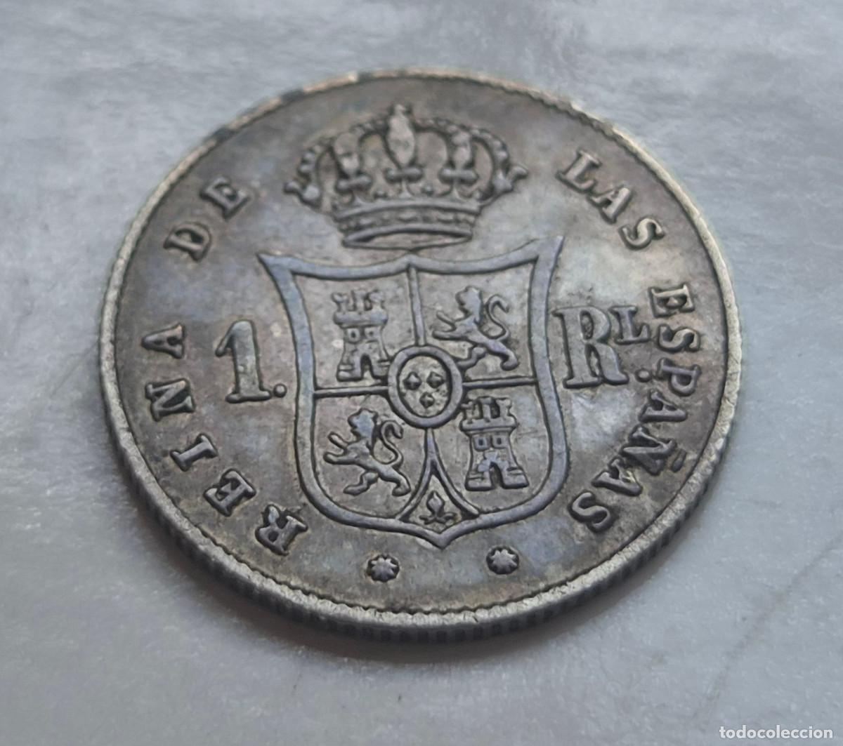 Monedas de Espa&ntilde;a: ISABEL 2&ordf; BARCELONA 1 REAL 1853 PLATA - Foto 2