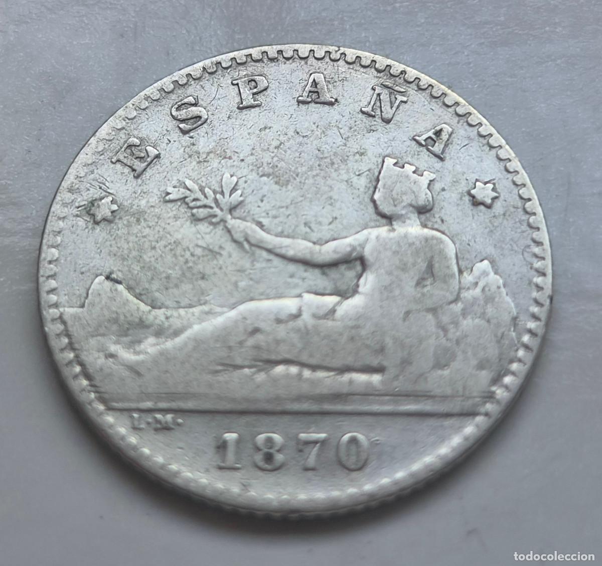 Monedas de Espa&ntilde;a: ESPA&Ntilde;A 50 CENTIMOS S.N.M. 1870 PLATA
