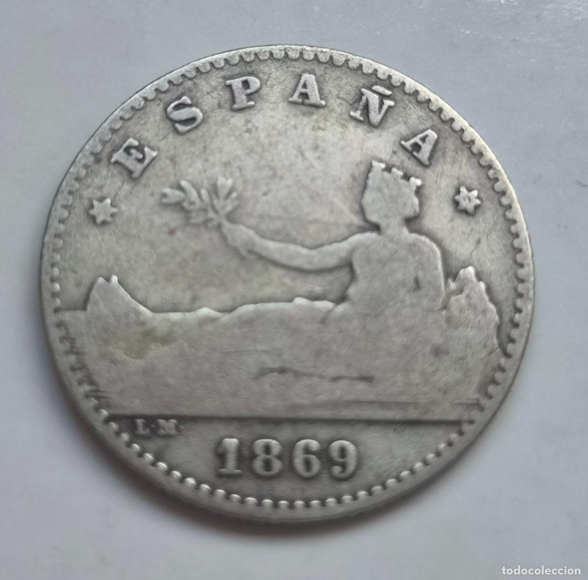 Monedas de Espa&ntilde;a: ESPA&Ntilde;A 50 CENTIMOS S.N.M. 1869 PLATA