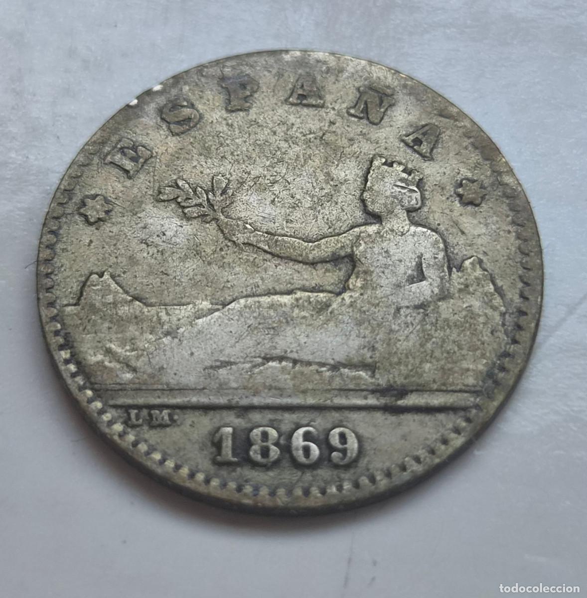 Monedas de Espa&ntilde;a: ESPA&Ntilde;A 50 CENTIMOS S.N.M. 1869 PLATA