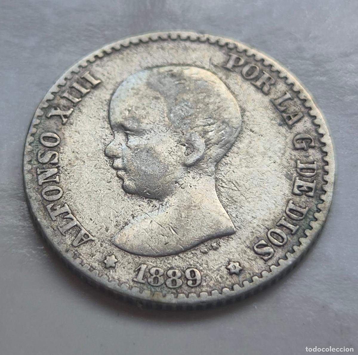 Monedas de Espa&ntilde;a: ALFONSO XIII 50 CENTIMOS M.P.M 1889 * (*-9) PLATA