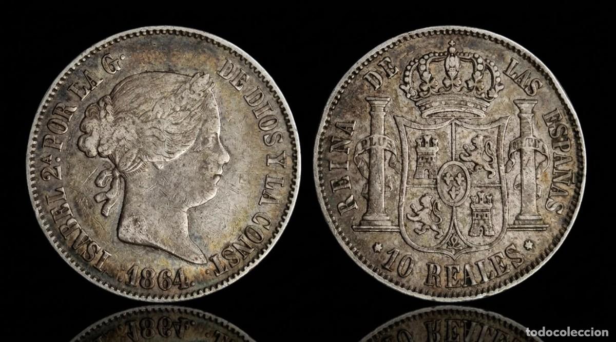 Monedas de Espa&ntilde;a: Espa&ntilde;a Isabel II - 10 Reales 1864 Madrid Km 611.2 Plata