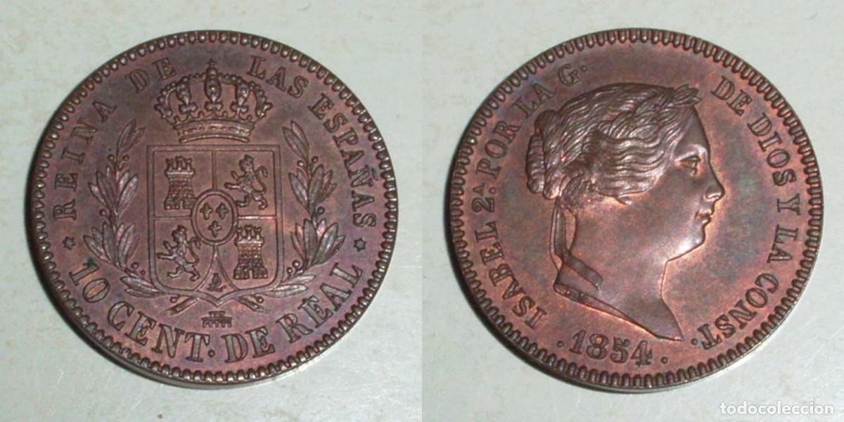Monedas de Espa&ntilde;a: 10 Ctmos. de Real 1854 Segovia