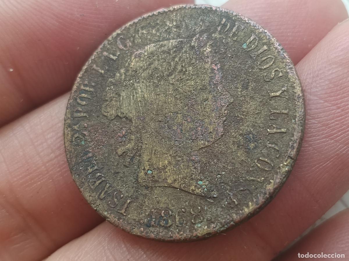 Monedas de Espa&ntilde;a: 10 reales de 1868. Falsa de &eacute;poca