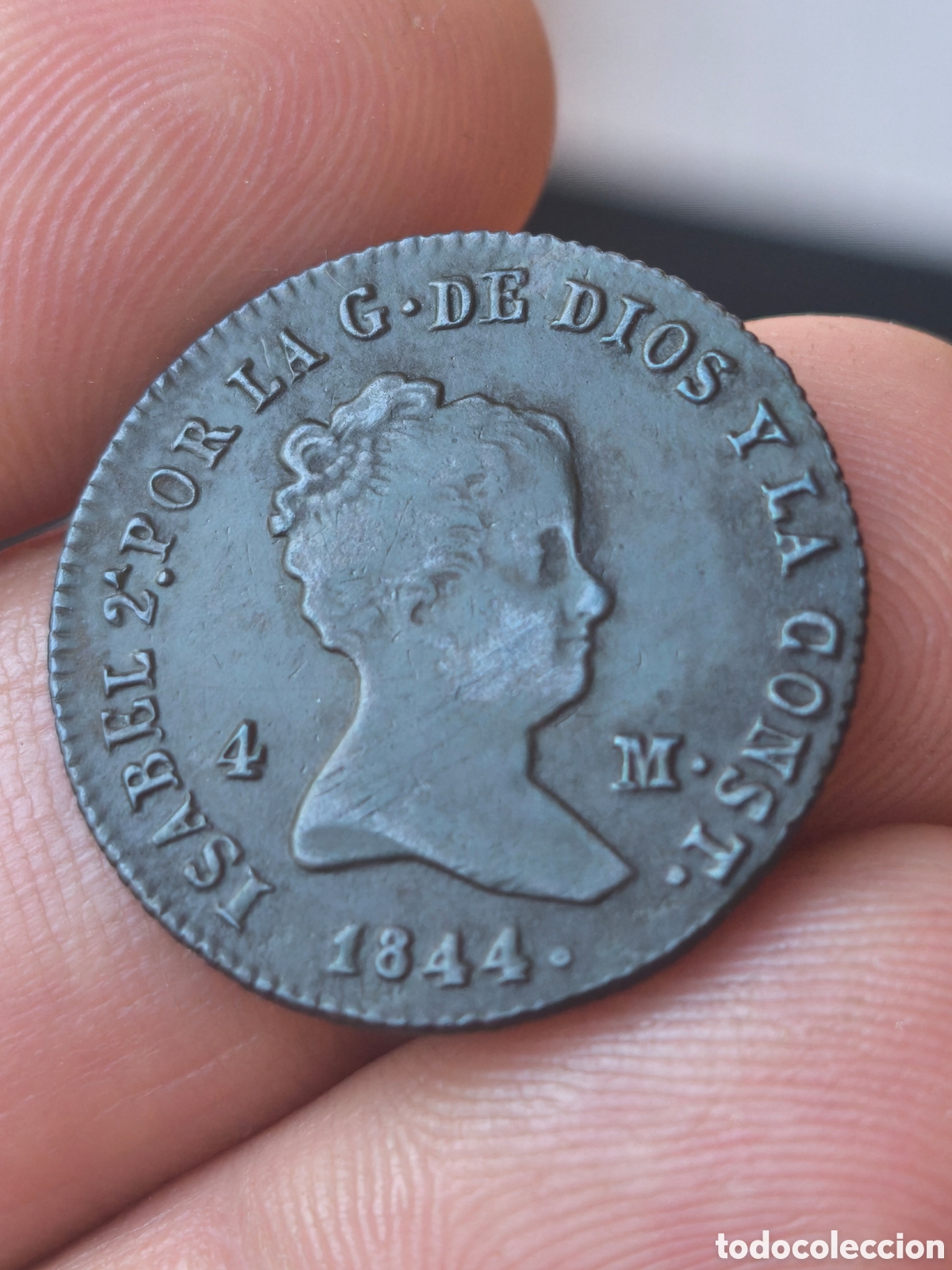 Monedas de Espa&ntilde;a: Isabel II 1844 4 maravedis Segovia
