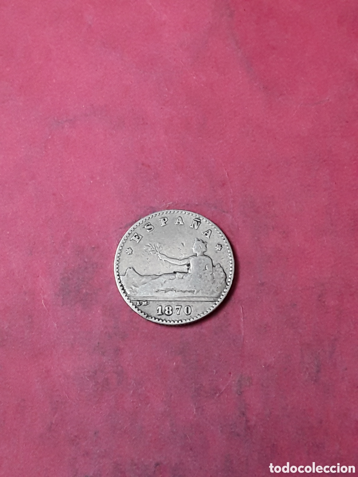 Monedas de Espa&ntilde;a: 50 CENTIMOS 1870 PLATA. GOBIERNO PROVISIONAL. MUY ESCASA