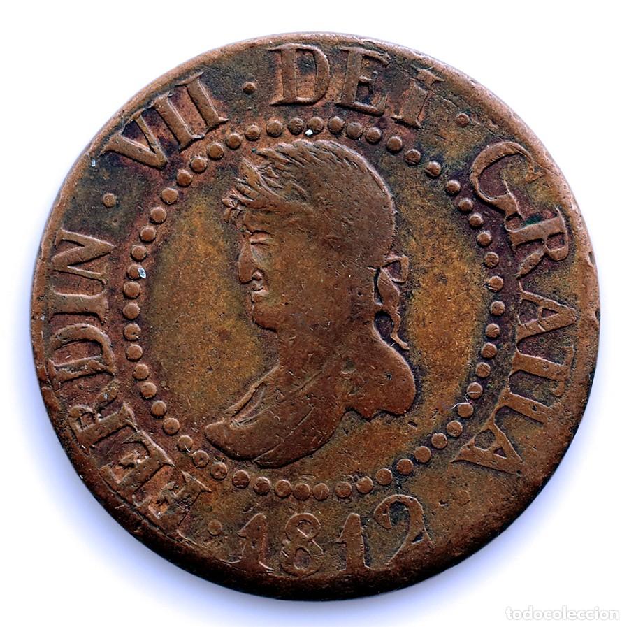 Monedas de Espa&ntilde;a: SC. Spain-Fernando VII. 12 diners 1812 Mallorca. Cobre 5,53 g. Escasa