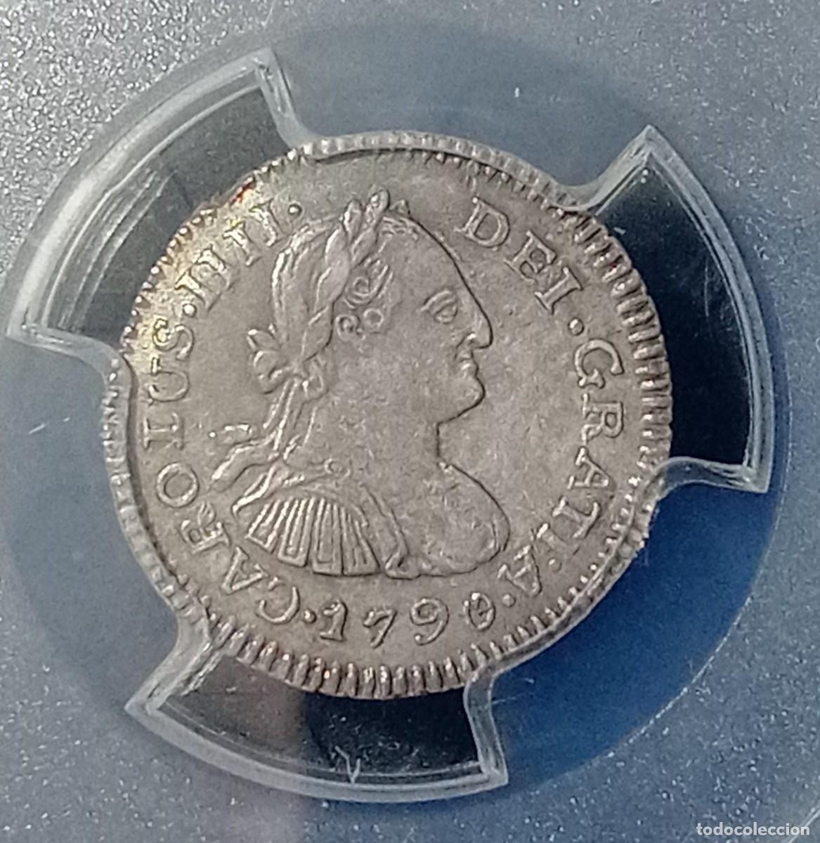 Monedas de Espa&ntilde;a: CARLOS IV - 1/2 REAL DE PLATA DE GUATEMALA - A&Ntilde;O 1790 - SUPER RARA - NEGOCIABLE -