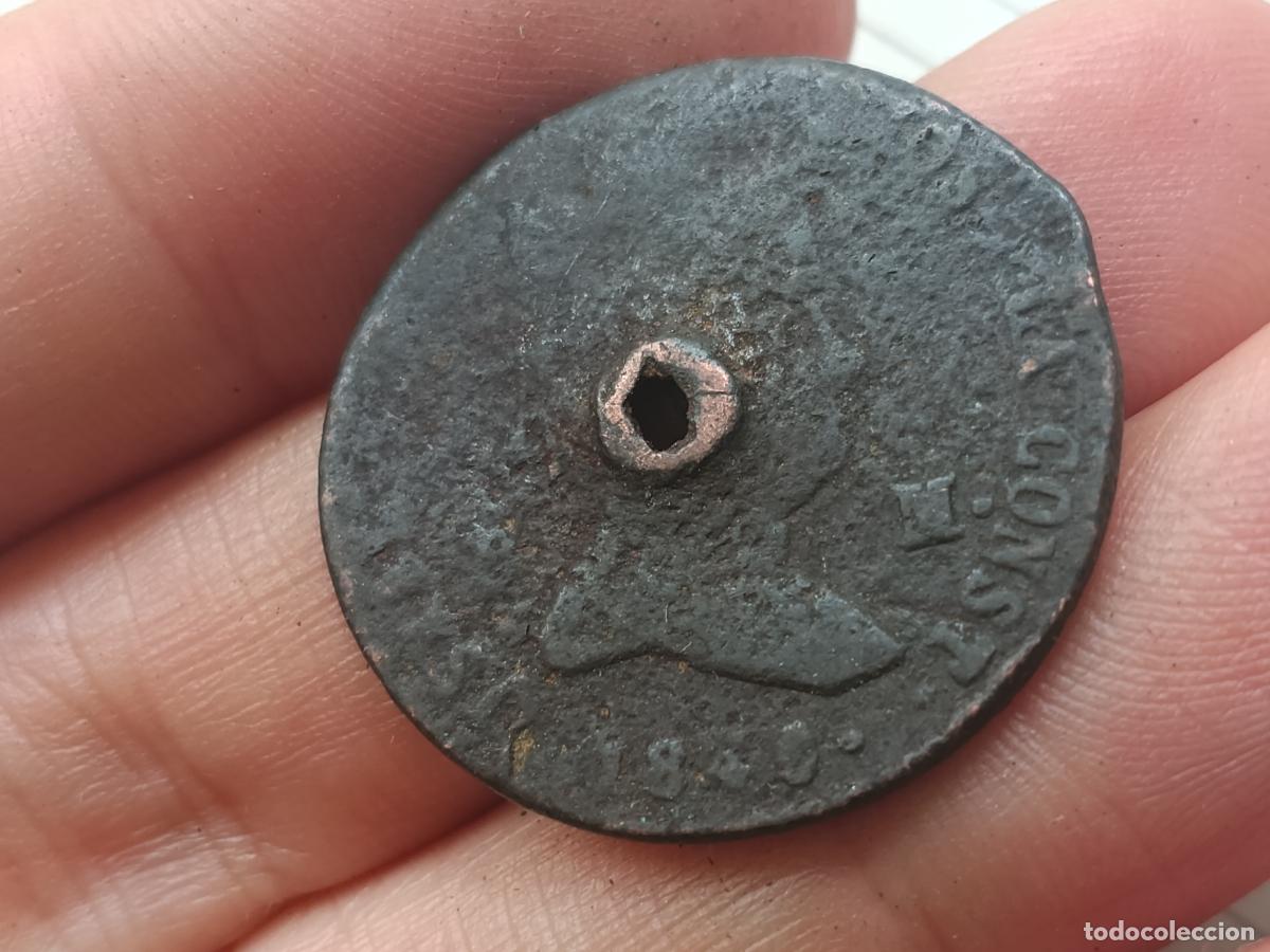 Monedas de Espa&ntilde;a: Isabel II 8 maravedis de 1840 con agujero