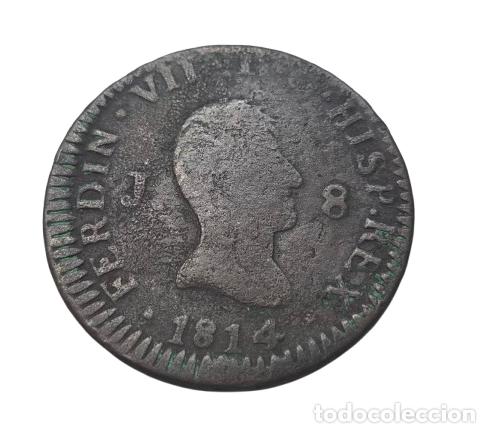 Monedas de Espa&ntilde;a: FERNANDO VII JUBIA 8 MARAVEDIS 1814