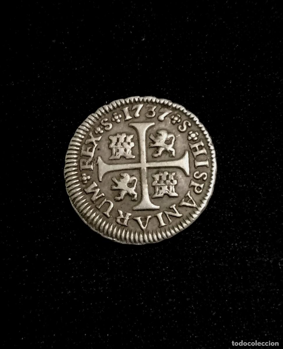 Monedas de Espa&ntilde;a: Felipe V 1/2 medio real 1737 Sevilla P