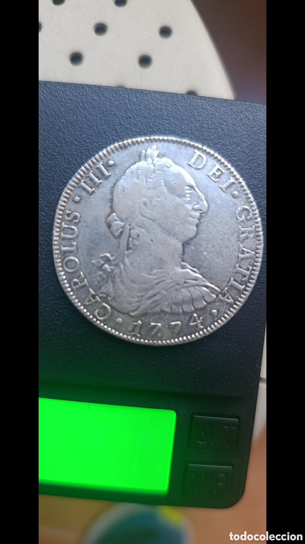 Monedas de Espa&ntilde;a: 8 reales de plata Carlos III M&eacute;xico 1774