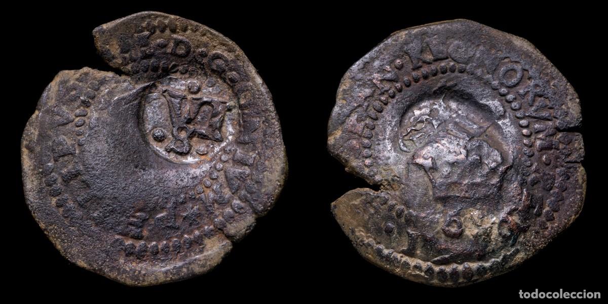 Coins of Spain: 1636, 4/6 Maravedis Philips III and IV Resello, Sevillla Mint - 22 mm / 3,53 gr.