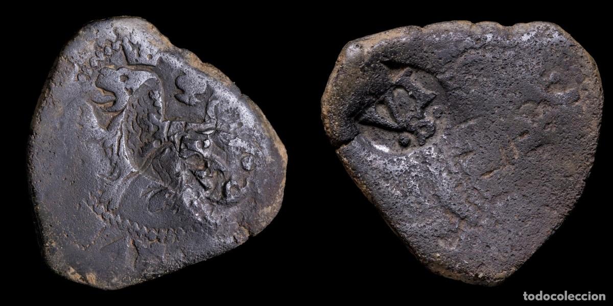Coins of Spain: 1636, 6 Maravedis Philips IV Resello, Sevilla Mint - 32 mm / 4,73 gr.