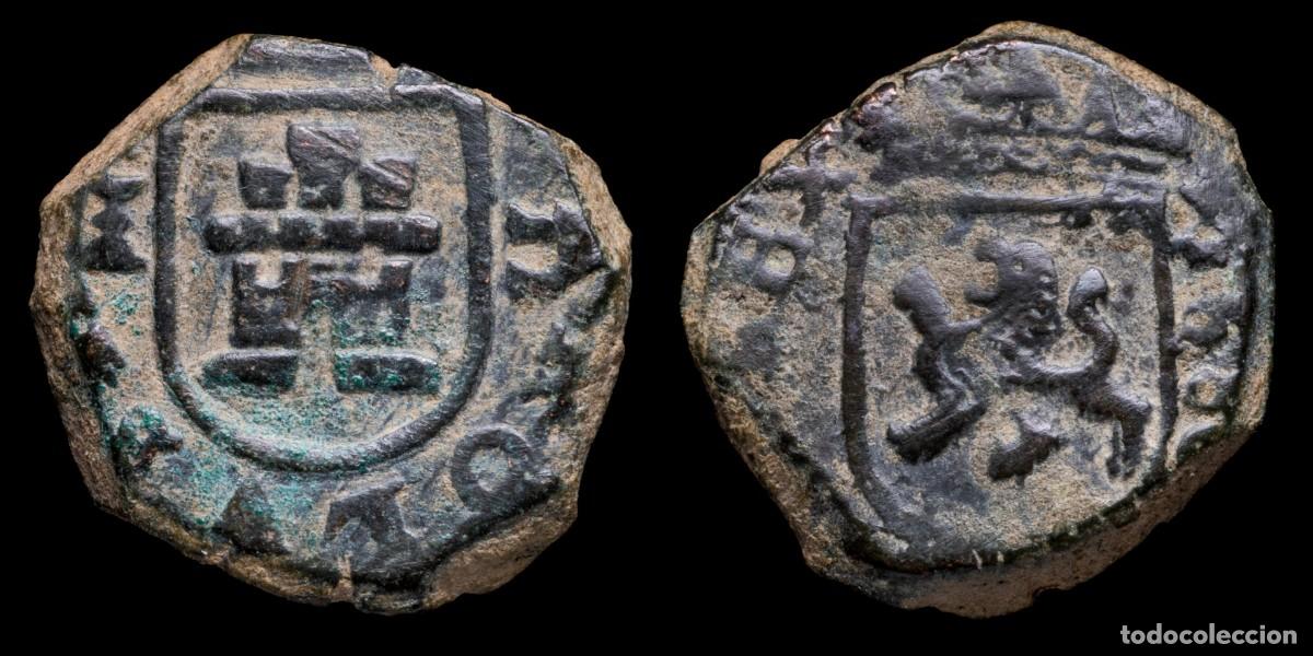 M&uuml;nzen von Spanien: 1680, 2 Maravedis Charles II, Cuenca Mint (Hammered) - 20 mm / 6,55 gr.
