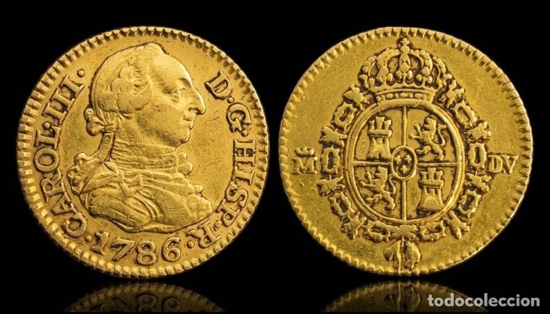 Monedas de Espa&ntilde;a: Espa&ntilde;a Carlos III - 1/2 Escudo 1786 DV Madrid Km 425.1 Oro
