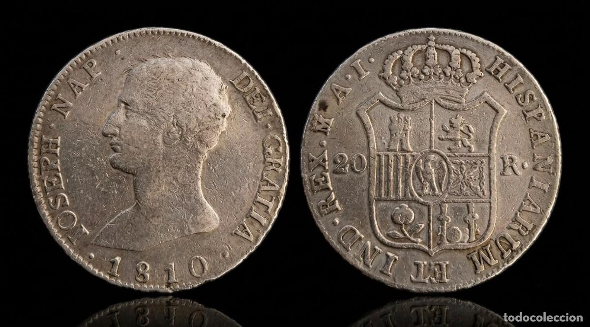 Monedas de Espa&ntilde;a: Espa&ntilde;a Jos&eacute; I Bonaparte - 20 Reales 1810 M Madrid Km 551.2 Plata