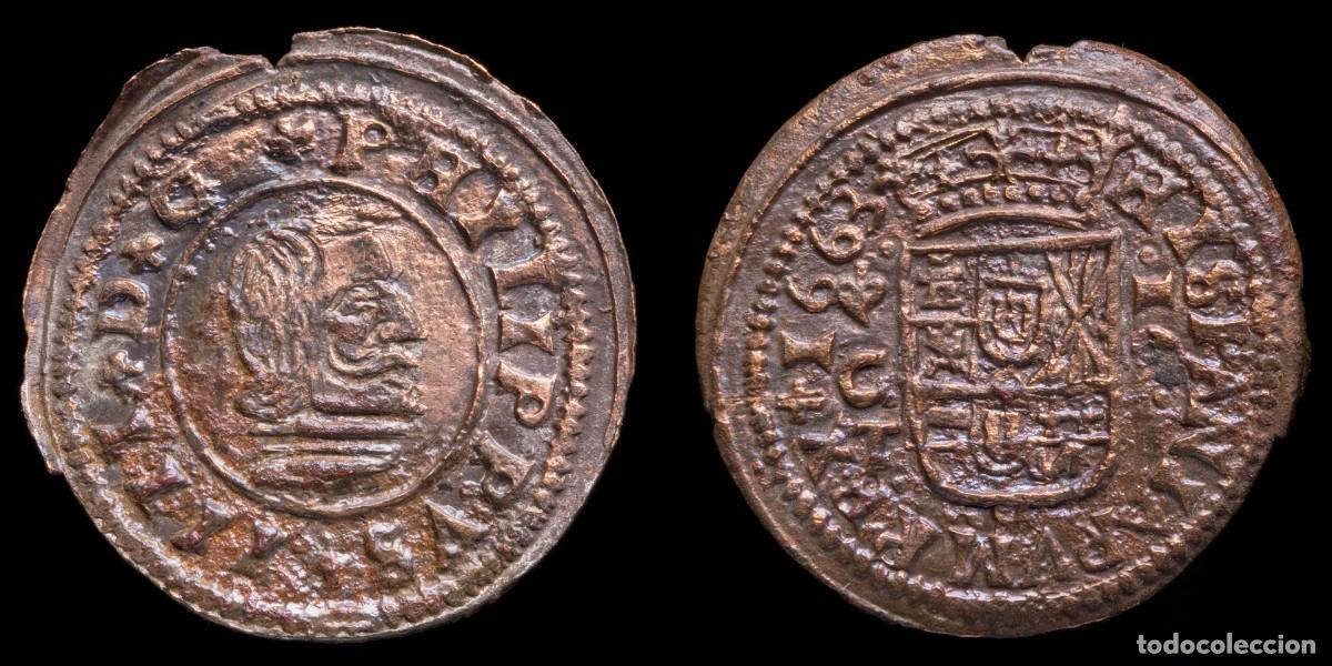 Monedas de Espa&ntilde;a: 1663, 16 Maravedis Philips IV, Cordoba Mint - 26 mm / 4,37 gr.