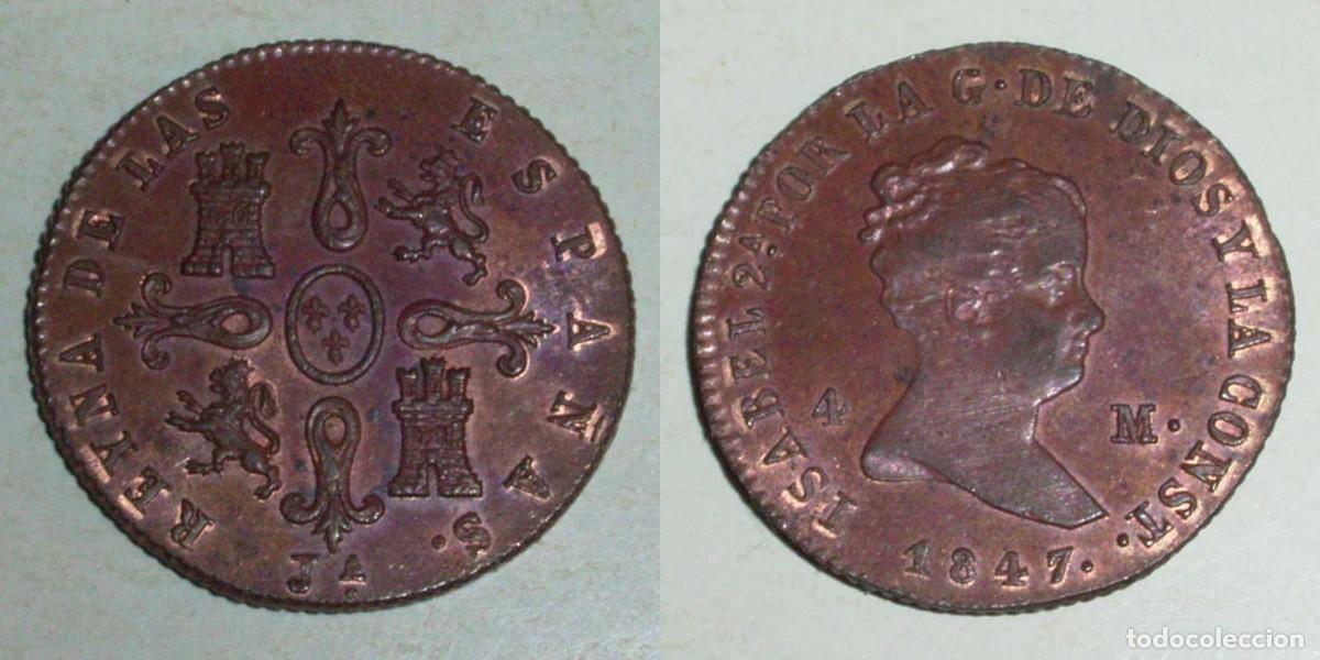 Monedas de Espa&ntilde;a: 4 Maravedis 1847 Jubia