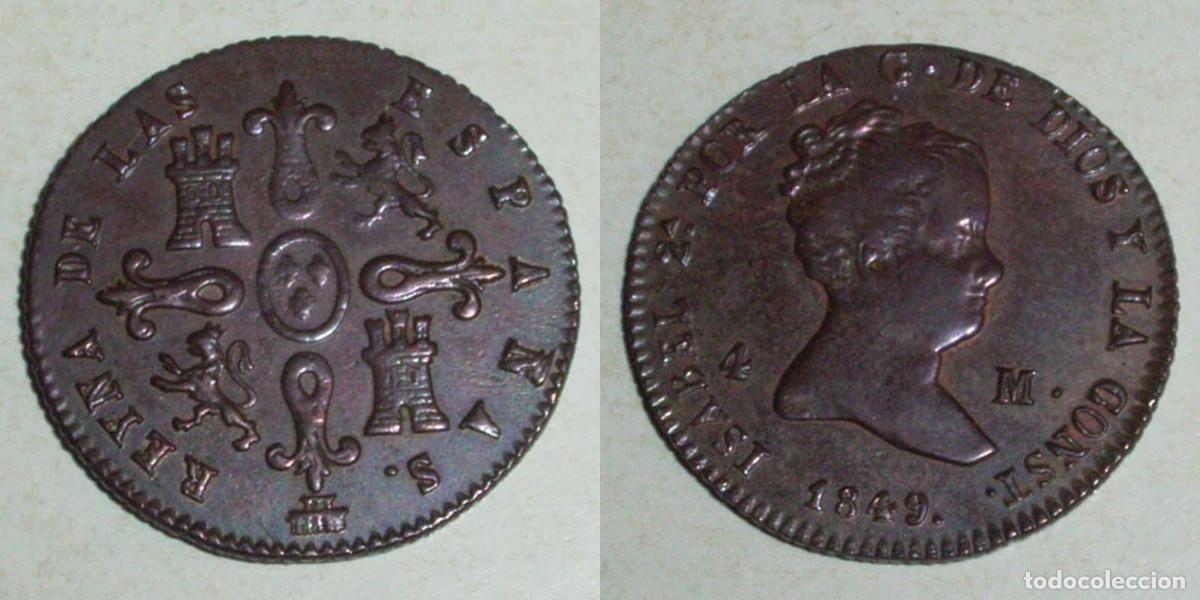 Monedas de Espa&ntilde;a: 4 Maravedis 1849 Segovia