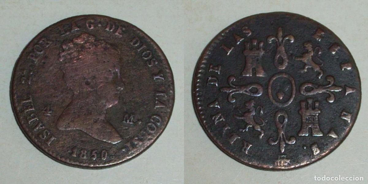 Monedas de Espa&ntilde;a: 4 Maravedis 1850 Segovia