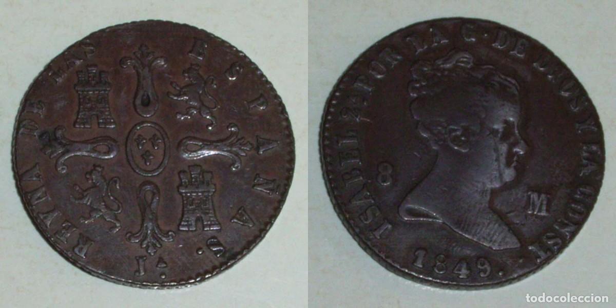 Monedas de Espa&ntilde;a: 8 Maravedis 1849 Jubia