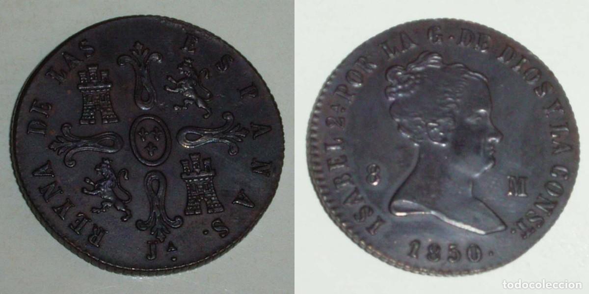 Monedas de Espa&ntilde;a: 8 Maravedis 1850 Jubia