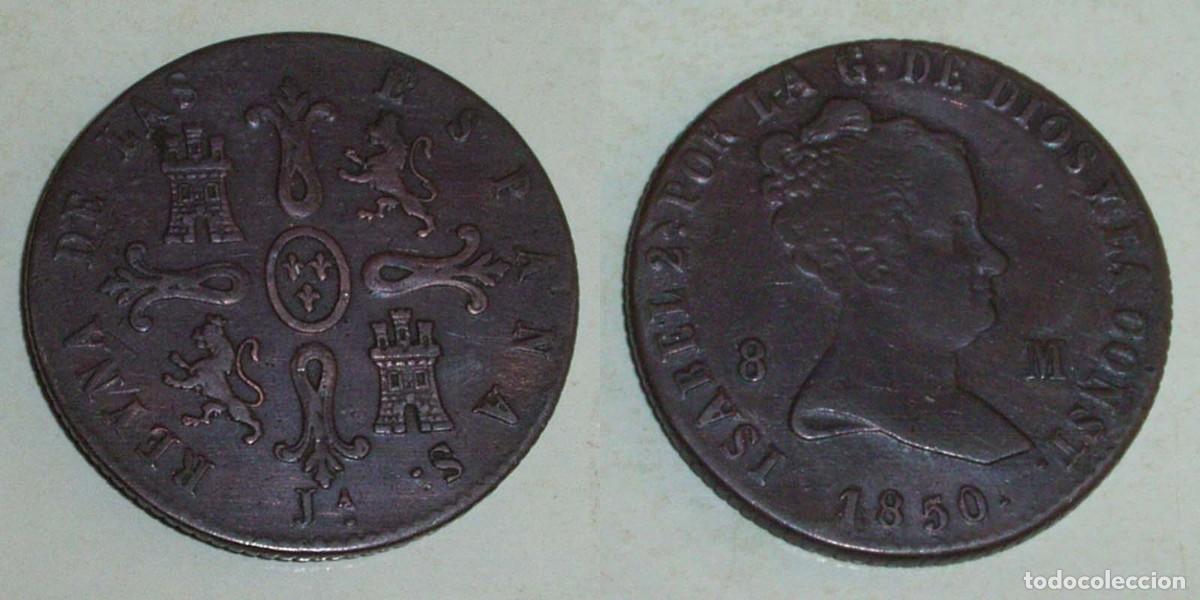 Monedas de Espa&ntilde;a: 8 Maravedis 1850 Jubia