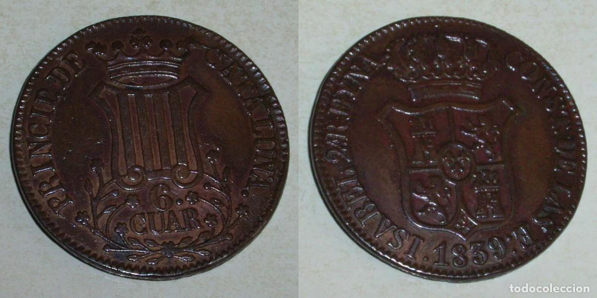 Monedas de Espa&ntilde;a: 6 Cuartos 1839 Catalu&ntilde;a - Foto 1