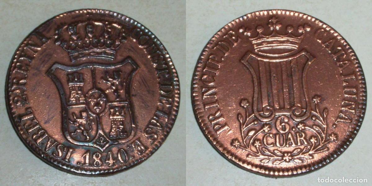 Monedas de Espa&ntilde;a: 6 Cuartos 1840 Catalu&ntilde;a - Foto 1